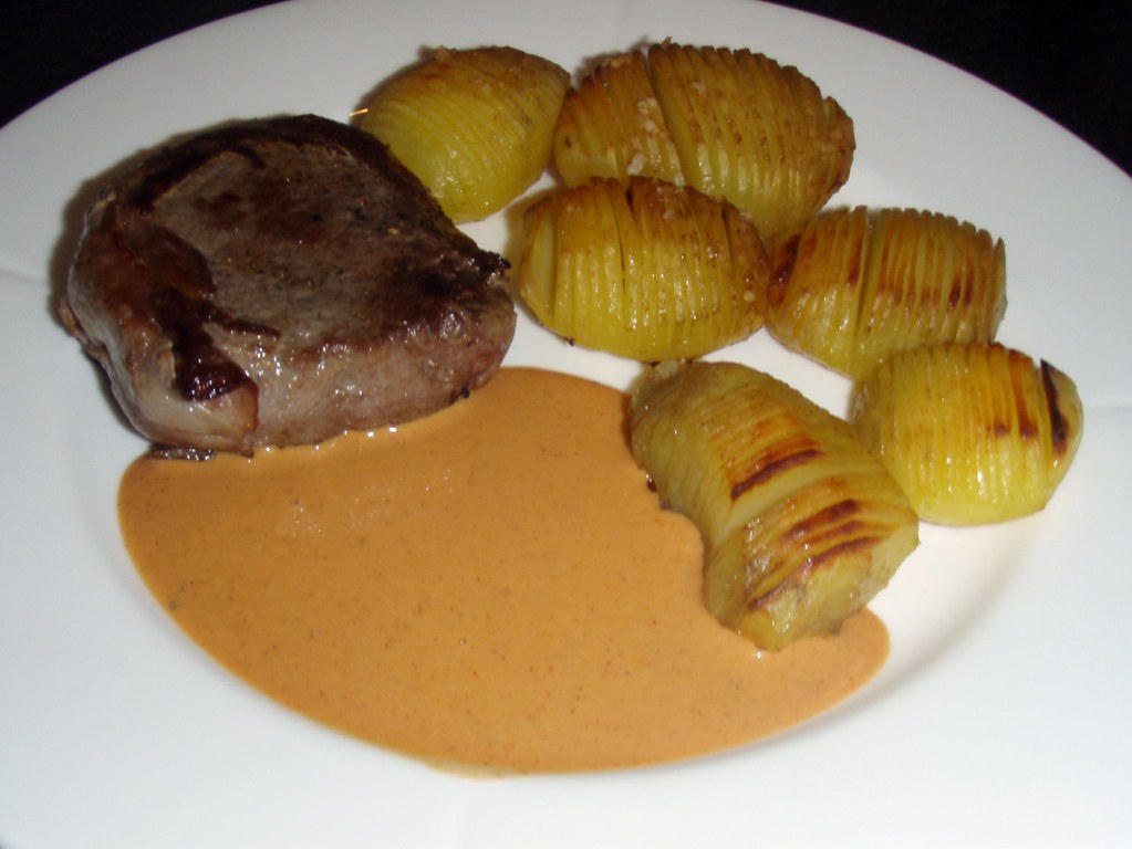 Bøf med kartofler og whiskysauce