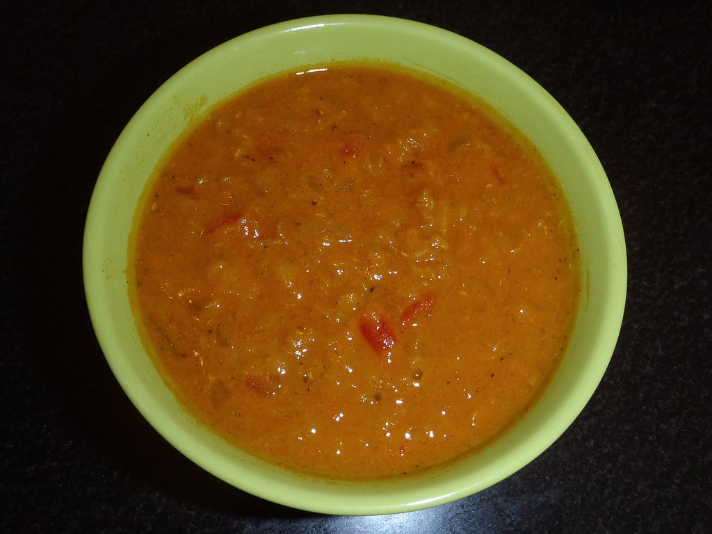 Orange chili-/linsesuppe